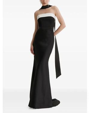 Framboise Hilary Strapless Colour-Block Maxi Dress - Black