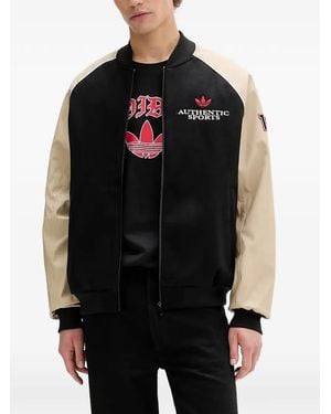 adidas Sst Logo-Embroidered Bomber Jacket - Black