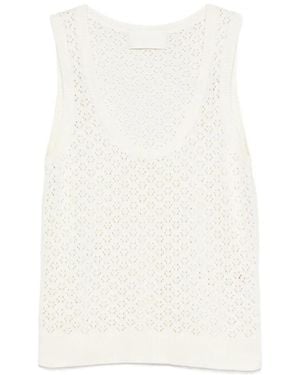 Bompard Pointelle Sleeveless Tank Top - White