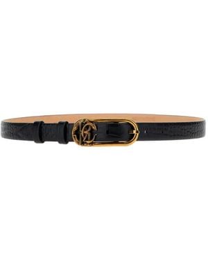 Roberto Cavalli Leather Belt - White