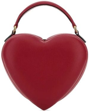 Moschino Heart Leather Mini Bag - Red