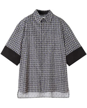 Lanvin Geometric-Print Shirt - Grey
