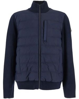 Moose Knuckles Wattierte Jacke mit gestrickten Ärmeln - Blau