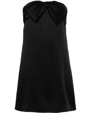 Saint Laurent Black Mini Dress With Bow