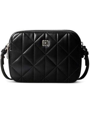 Calvin Klein Double-Zip Quilted Shoulder Bag - Black