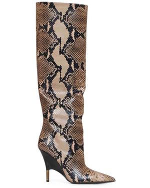 KHAITE Empire Python-Embossed Boots - White