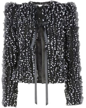 Nina Ricci Embroidered Polka Dot Jacket - Black