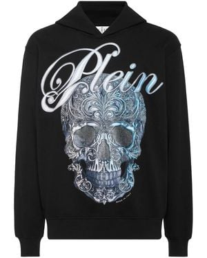 Philipp Plein Hoodie Gradient Skull - Black