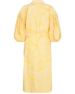 Remain Puff-Sleeve Print Dress - Yellow