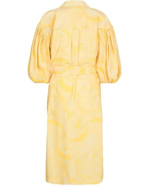 Remain Puff-Sleeve Print Dress - Yellow