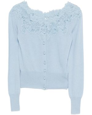 Ermanno Scervino Lace Buttoned Cardigan - Blue