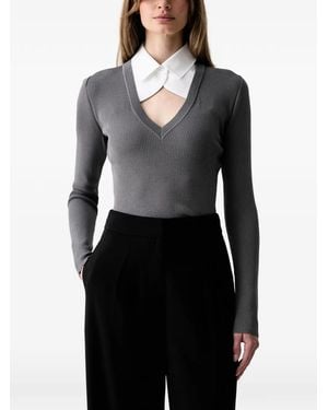 KARL LAGERFELD Jersey Con Cuello En V - Negro