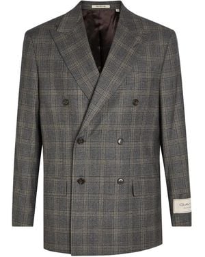 GANT Blazer Doppiopetto A Quadri - Grigio
