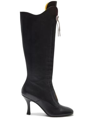 LILI CURIA Botas Altas Ida Con Cordones - Negro
