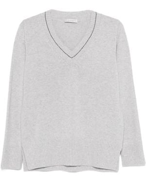 Le Tricot Perugia Vネック プルオーバー - ホワイト