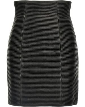 Balmain Leather Skirt - Black