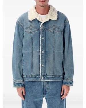 Levi's Western Sherpa Trucker Jack Met Borduurwerk - Blauw