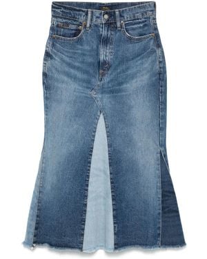 Polo Ralph Lauren Patchwork Denim Maxi Skirt - Blue