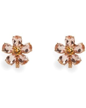 Dolce & Gabbana Spring モルガナイト&シトリン ピアス 18kレッドゴールド - ピンク