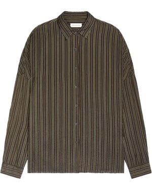 Dries Van Noten Striped Cocoon Shirt - Brown