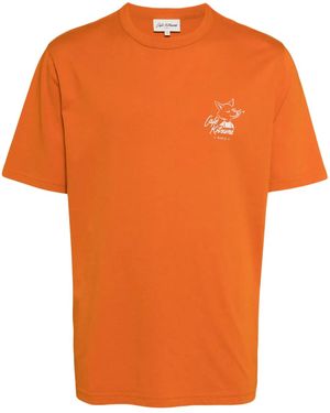 Café Kitsuné ロゴ Tシャツ - オレンジ