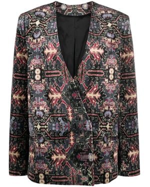 Isabel Marant パターンジャカード ジャケット - ブラック