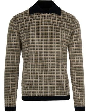 Emporio Armani Check-Pattern Polo Shirt - Green