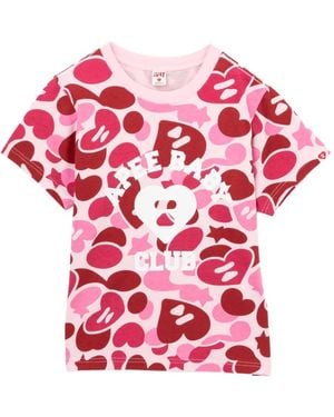 AAPE BY A BATHING AP Camo Graphic Tee - Pink