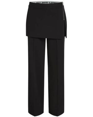 KARL LAGERFELD Pantalon Droit À Superposition Façon Jupe - Black