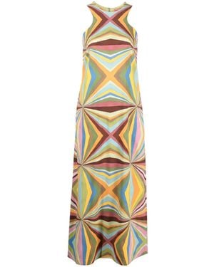 La DoubleJ Racer Sleeveless Midi Dress - Metallic