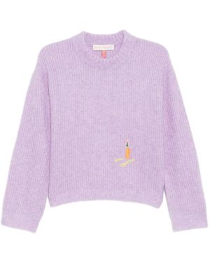 Mira Mikati Jersey con eslogan bordado - Morado