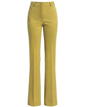 Gemy Maalouf Pressed-Crease Straight-Leg Trousers - Yellow