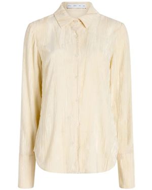 Proenza Schouler Camisa De Terciopelo Arrugado - Blanco