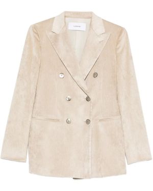 Lardini Double-Breasted Corduroy Blazer - Natural