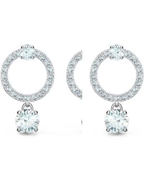 Swarovski Crystal-Embellished Drop Earrings - White