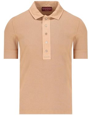 Gucci Polo con logo bordado - Neutro