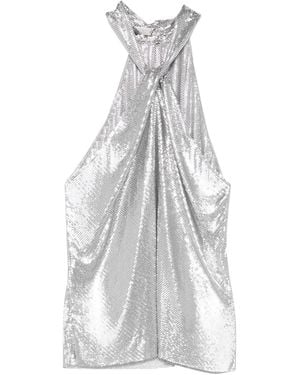 Rabanne Blouse En Cotte De Maille À Dos Nu - White