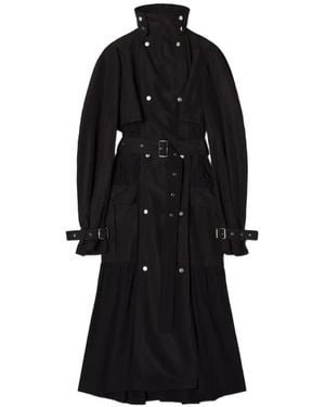 Lanvin Plissierter Mantel Mit Gürtel - Schwarz