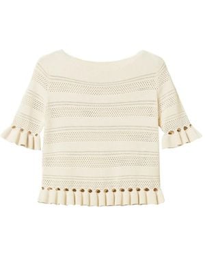 Twinset Jumper With Ruffles - Natural