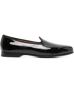 Santoni レザー スリッポン - ブラック