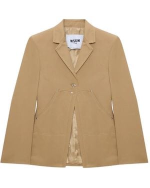 MSGM Blazer À Boutonnière - Natural