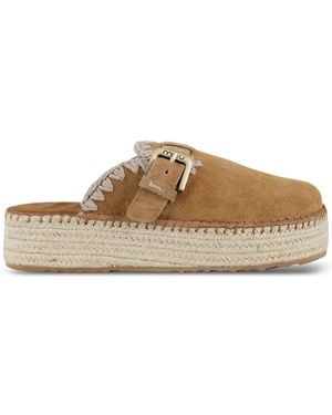 Mou Leather Slippers - Brown
