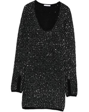 Patrizia Pepe Sequin-Embellished Mini Dress - Black