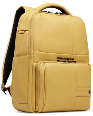 Piquadro Mochila Con Placa Del Logo - Amarillo