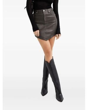 Alexandre Vauthier Asymmetric Leather Mini Skirt - Black