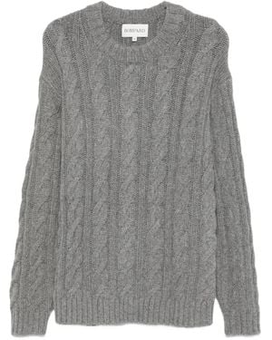 Bompard Cable-Knit Crew-Neck Jumper - Grey