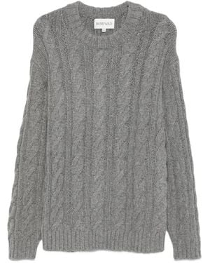 Eric Bompard Pullover mit Zopfmuster - Grau