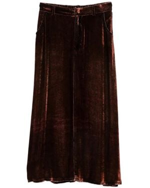 Pierre Louis Mascia Velvet-Effect Maxi Skirt - Brown