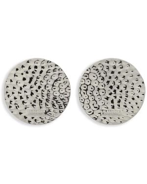 Jil Sander Logo-Engraved Earrings - White