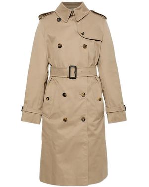 Burberry Long Gabardine Lakefield Trench Coat - Natural